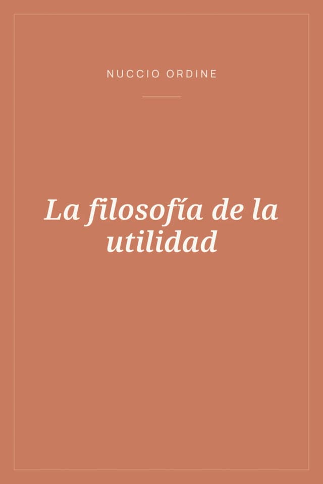 Portada de La filosofía de la utilidad