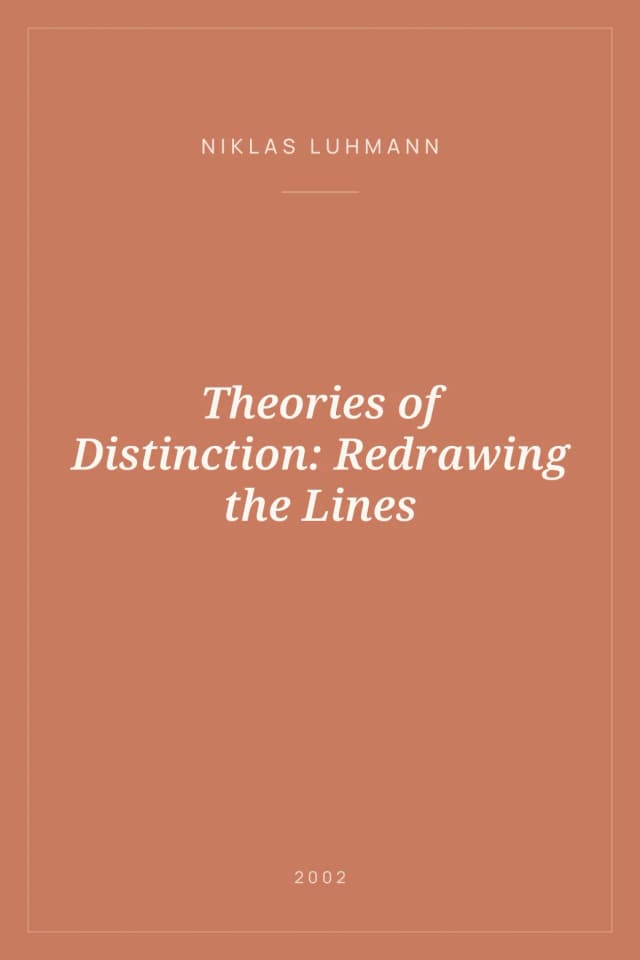 Portada de Theories of Distinction: Redrawing the Lines