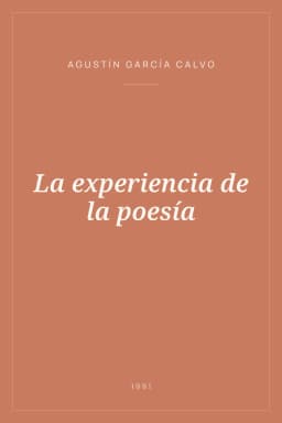 Portada de La experiencia de la poesía