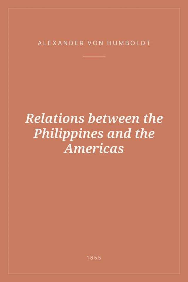 Portada de Relations between the Philippines and the Americas