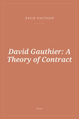 Portada de David Gauthier: A Theory of Contract