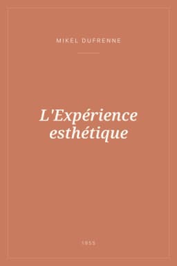 Portada de L'Expérience esthétique