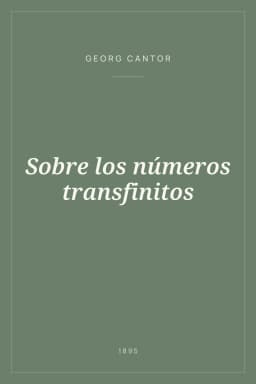 Portada de Sobre los números transfinitos