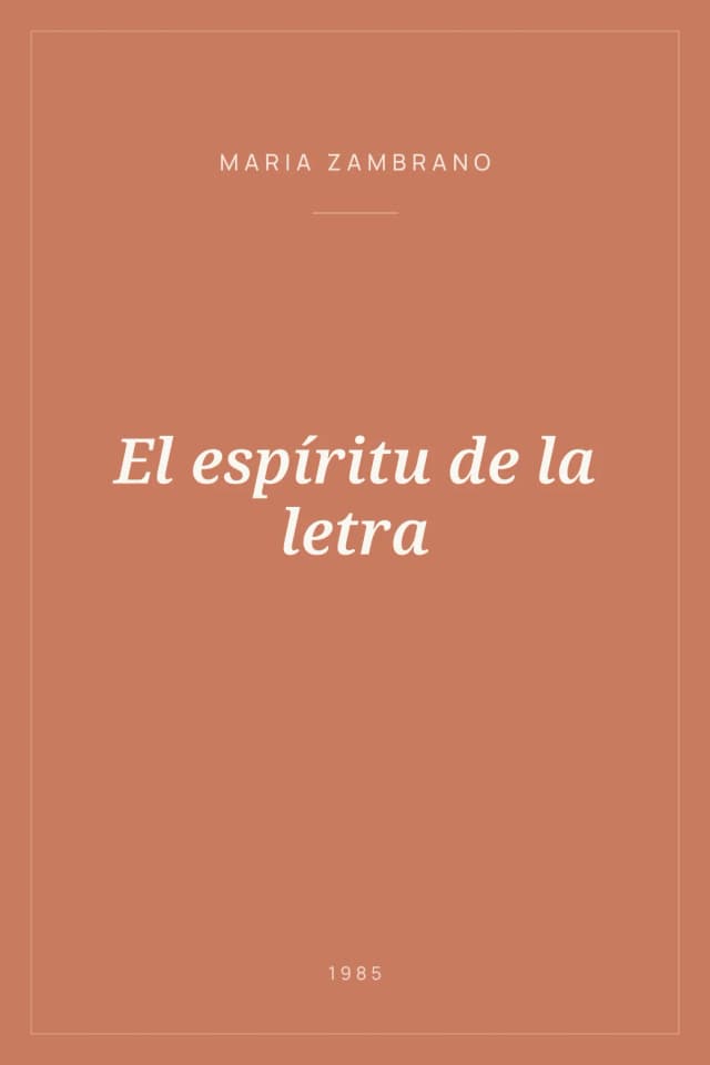 Portada de El espíritu de la letra