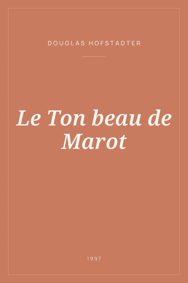 Portada de Le Ton beau de Marot