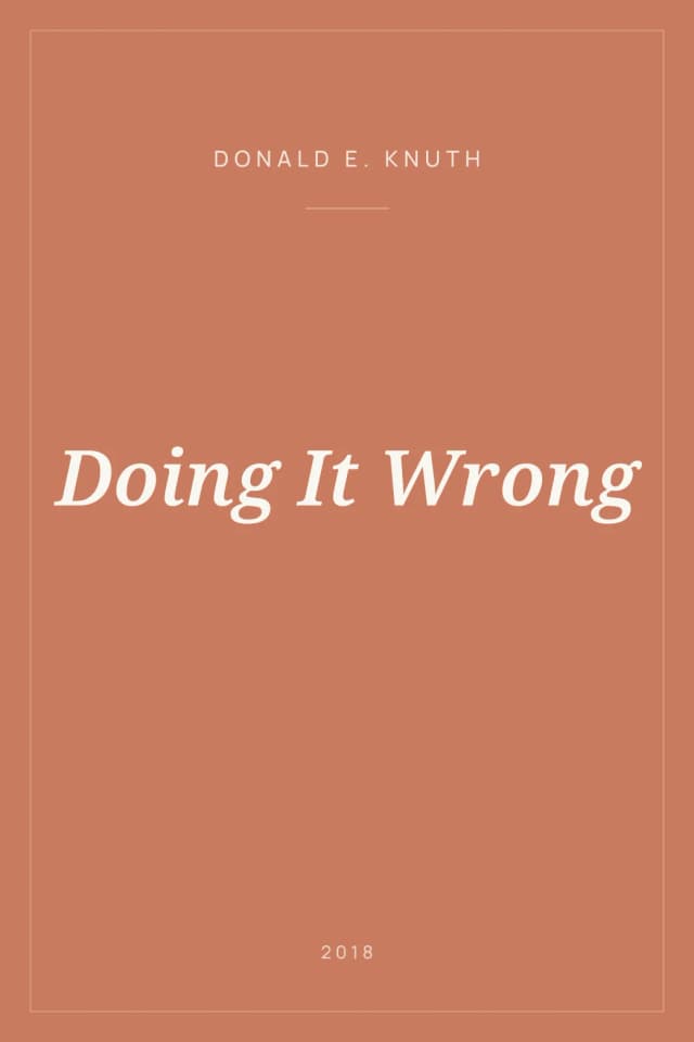Portada de Doing It Wrong