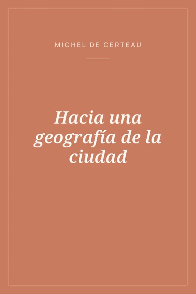 Portada de Hacia una geografía de la ciudad
