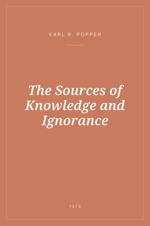 Portada de The Sources of Knowledge and Ignorance