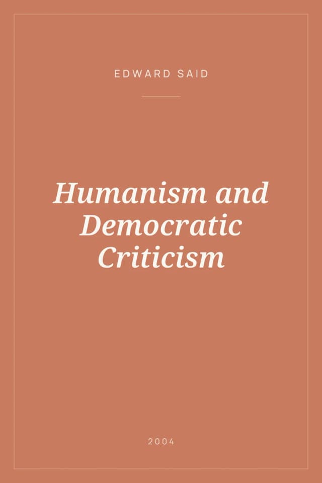 Portada de Humanism and Democratic Criticism