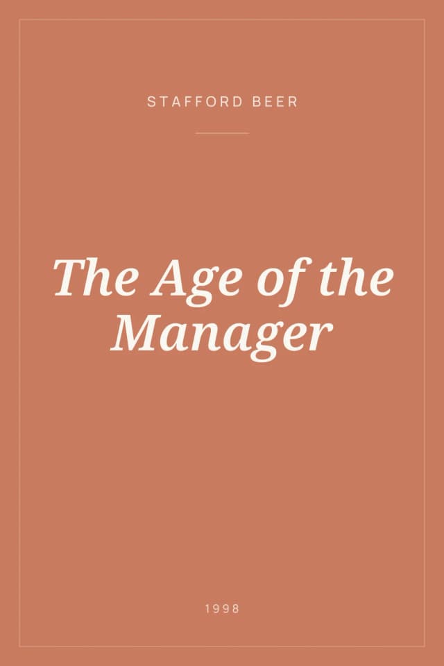 Portada de The Age of the Manager